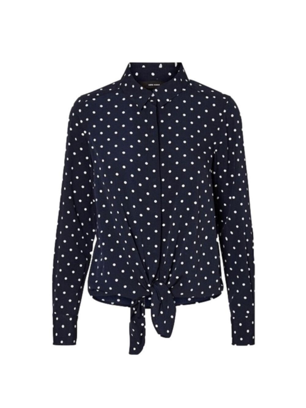 VERO Moda Polka Dot Long Sleeve Tie Top NWT